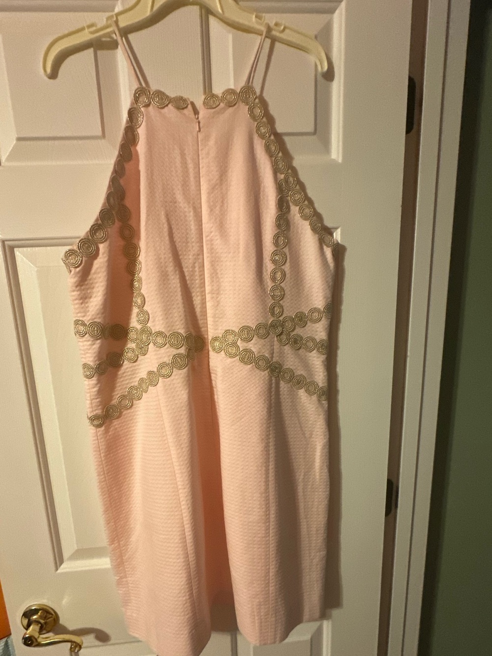 Lilly Pulitzer Pink Halter Dress with Gold Trim
